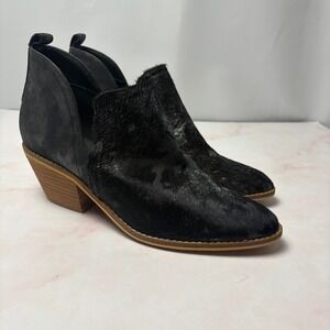 Boutique by Corkys Limitless Black‎ Calf Hair Leather Ankle Booties Womens 10